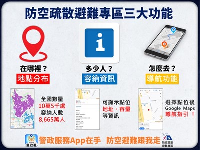 警政服務APP－防空避難專區
